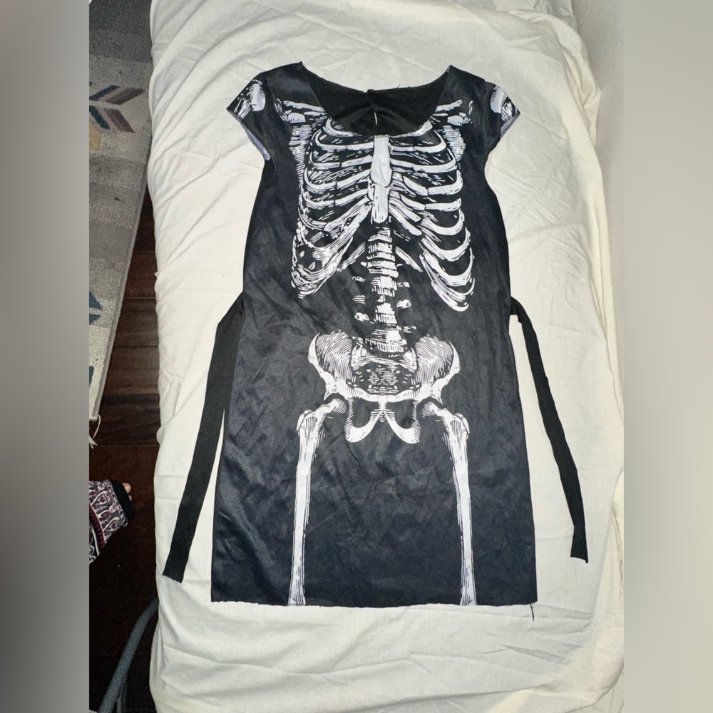 Women’s Skeleton Dress - Black and White - Picture 2 of 15